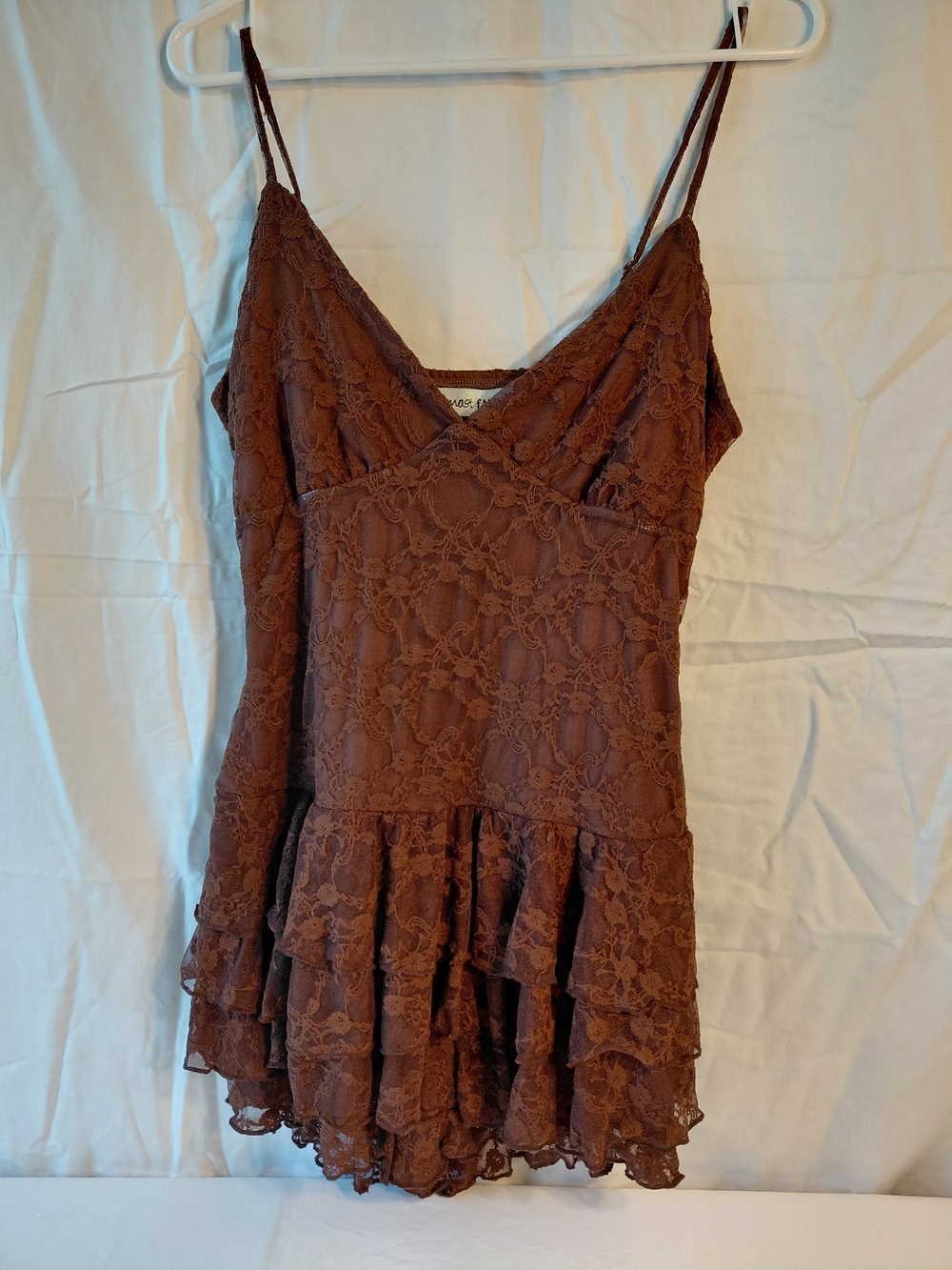 Almost Famous Chocolate Brown Skirted Romper Size S